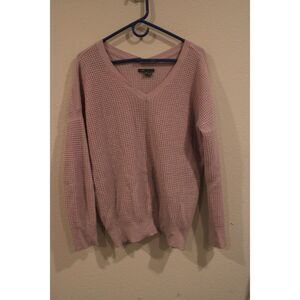 Vince cashmere wool blend lilac waffle knit v neck sweater size medium